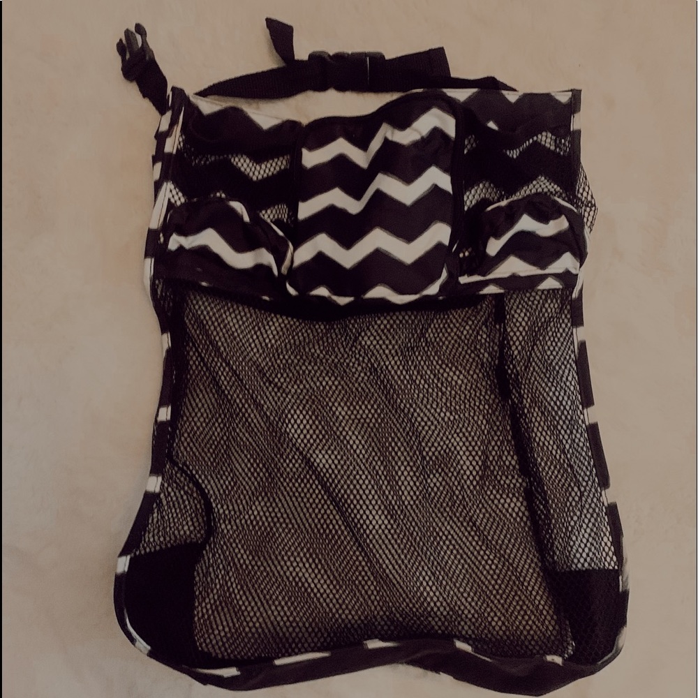 Black and white car organizer- 4 pockets total